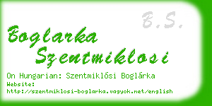 boglarka szentmiklosi business card